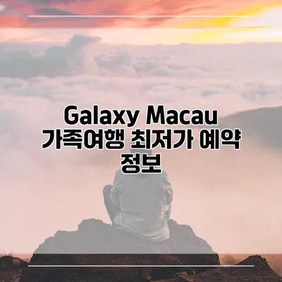Galaxy Macau 가족여행 최저가 예약 정보