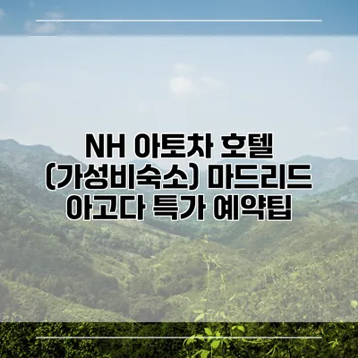 NH 아토차 호텔 (가성비숙소) 마드리드 아고다 특가 예약팁