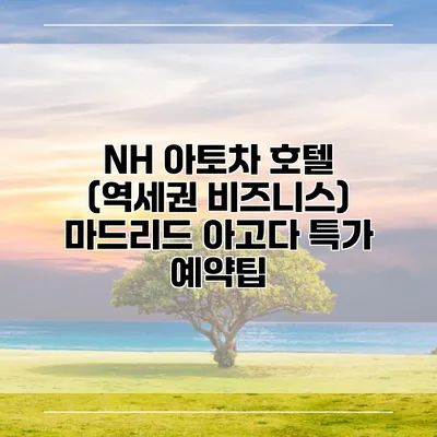 NH 아토차 호텔 (역세권 비즈니스) 마드리드 아고다 특가 예약팁
