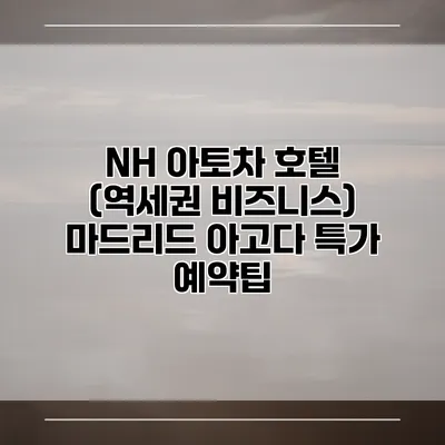 NH 아토차 호텔 (역세권 비즈니스) 마드리드 아고다 특가 예약팁
