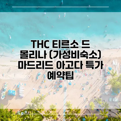 THC 티르소 드 몰리나 (가성비숙소) 마드리드 아고다 특가 예약팁