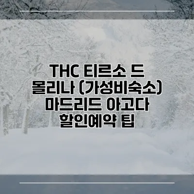 THC 티르소 드 몰리나 (가성비숙소) 마드리드 아고다 할인예약 팁