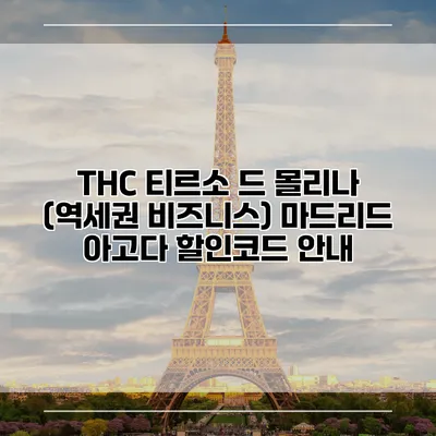 THC 티르소 드 몰리나 (역세권 비즈니스) 마드리드 아고다 할인코드 안내