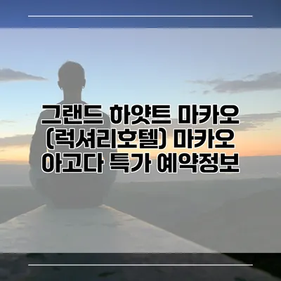 그랜드 하얏트 마카오 (럭셔리호텔) 마카오 아고다 특가 예약정보