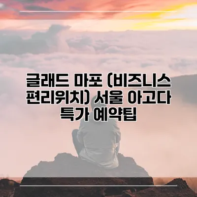 글래드 마포 (비즈니스 편리위치) 서울 아고다 특가 예약팁