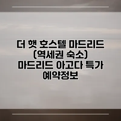 더 햇 호스텔 마드리드 (역세권 숙소) 마드리드 아고다 특가 예약정보
