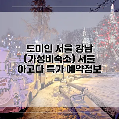 도미인 서울 강남 (가성비숙소) 서울 아고다 특가 예약정보