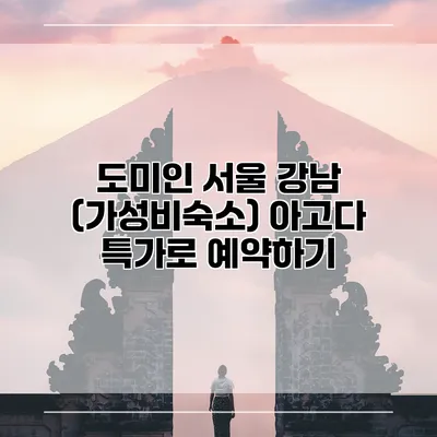 도미인 서울 강남 (가성비숙소) 아고다 특가로 예약하기