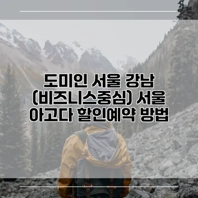 도미인 서울 강남 (비즈니스중심) 서울 아고다 할인예약 방법