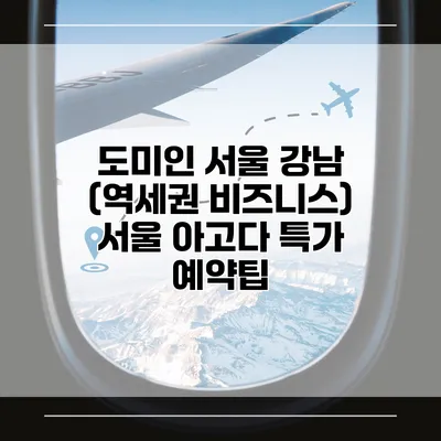 도미인 서울 강남 (역세권 비즈니스) 서울 아고다 특가 예약팁