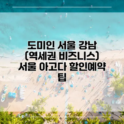 도미인 서울 강남 (역세권 비즈니스) 서울 아고다 할인예약 팁