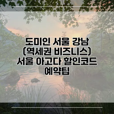 도미인 서울 강남 (역세권 비즈니스) 서울 아고다 할인코드 예약팁
