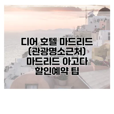 디어 호텔 마드리드 (관광명소근처) 마드리드 아고다 할인예약 팁