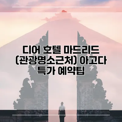 디어 호텔 마드리드 (관광명소근처) 아고다 특가 예약팁