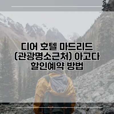 디어 호텔 마드리드 (관광명소근처) 아고다 할인예약 방법