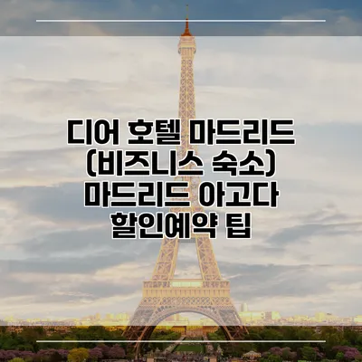 디어 호텔 마드리드 (비즈니스 숙소) 마드리드 아고다 할인예약 팁