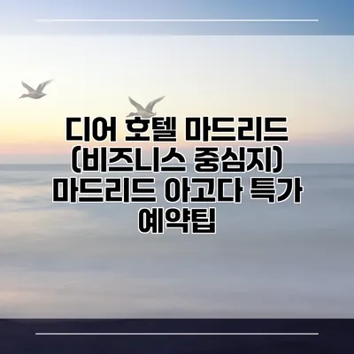 디어 호텔 마드리드 (비즈니스 중심지) 마드리드 아고다 특가 예약팁