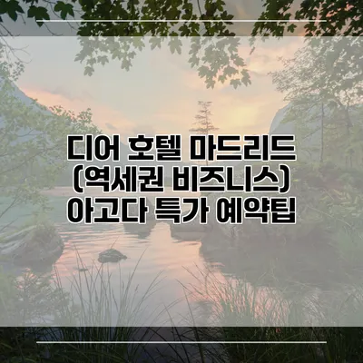 디어 호텔 마드리드 (역세권 비즈니스) 아고다 특가 예약팁
