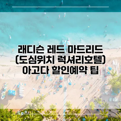 래디슨 레드 마드리드 (도심위치 럭셔리호텔) 아고다 할인예약 팁