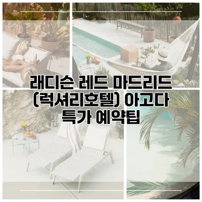 래디슨 레드 마드리드 (럭셔리호텔) 아고다 특가 예약팁