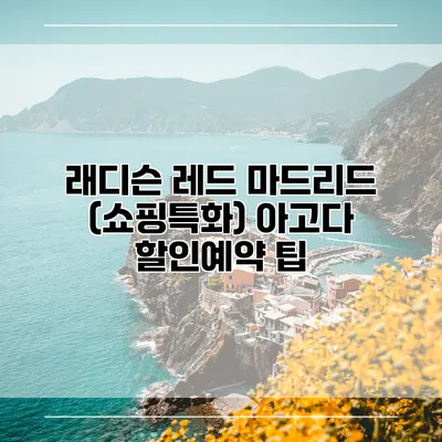 래디슨 레드 마드리드 (쇼핑특화) 아고다 할인예약 팁