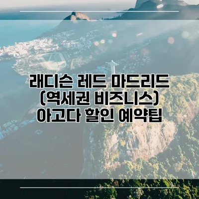 래디슨 레드 마드리드 (역세권 비즈니스) 아고다 할인 예약팁