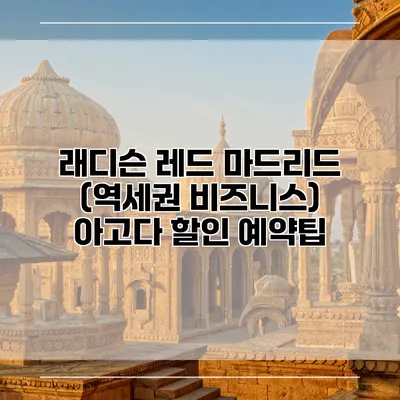 래디슨 레드 마드리드 (역세권 비즈니스) 아고다 할인 예약팁