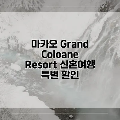 마카오 Grand Coloane Resort 신혼여행 특별 할인