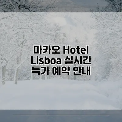 마카오 Hotel Lisboa 실시간 특가 예약 안내