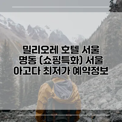 밀리오레 호텔 서울 명동 (쇼핑특화) 서울 아고다 최저가 예약정보