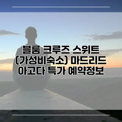 블룸 크루즈 스위트 (가성비숙소) 마드리드 아고다 특가 예약정보