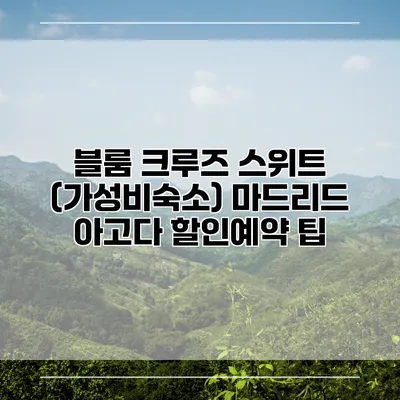 블룸 크루즈 스위트 (가성비숙소) 마드리드 아고다 할인예약 팁
