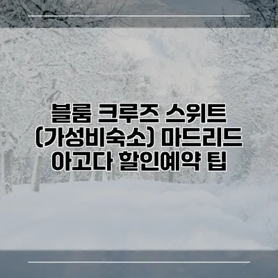블룸 크루즈 스위트 (가성비숙소) 마드리드 아고다 할인예약 팁