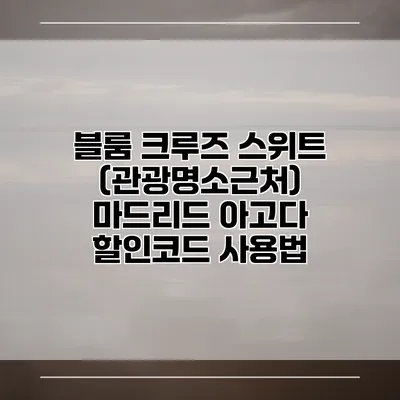 블룸 크루즈 스위트 (관광명소근처) 마드리드 아고다 할인코드 사용법