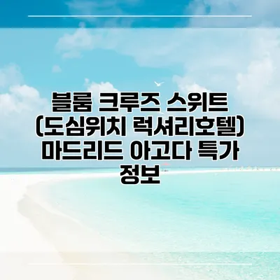 블룸 크루즈 스위트 (도심위치 럭셔리호텔) 마드리드 아고다 특가 정보