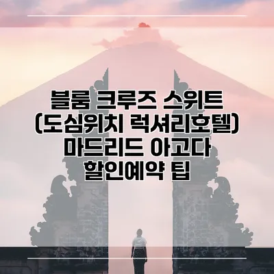 블룸 크루즈 스위트 (도심위치 럭셔리호텔) 마드리드 아고다 할인예약 팁