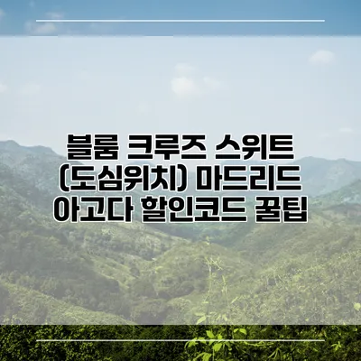 블룸 크루즈 스위트 (도심위치) 마드리드 아고다 할인코드 꿀팁