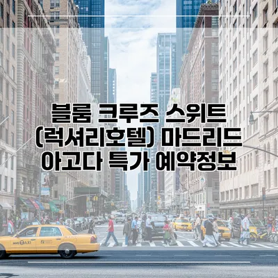 블룸 크루즈 스위트 (럭셔리호텔) 마드리드 아고다 특가 예약정보
