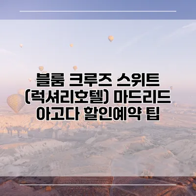 블룸 크루즈 스위트 (럭셔리호텔) 마드리드 아고다 할인예약 팁