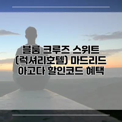 블룸 크루즈 스위트 (럭셔리호텔) 마드리드 아고다 할인코드 혜택