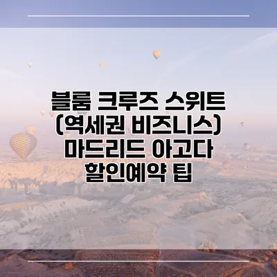 블룸 크루즈 스위트 (역세권 비즈니스) 마드리드 아고다 할인예약 팁