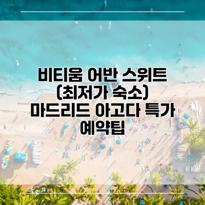 비티움 어반 스위트 (최저가 숙소) 마드리드 아고다 특가 예약팁