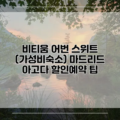비티움 어번 스위트 (가성비숙소) 마드리드 아고다 할인예약 팁