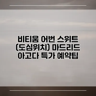 비티움 어번 스위트 (도심위치) 마드리드 아고다 특가 예약팁