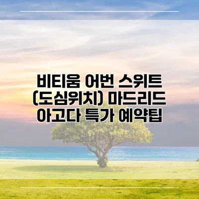비티움 어번 스위트 (도심위치) 마드리드 아고다 특가 예약팁