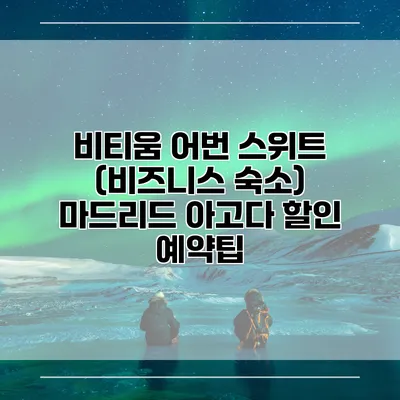 비티움 어번 스위트 (비즈니스 숙소) 마드리드 아고다 할인 예약팁