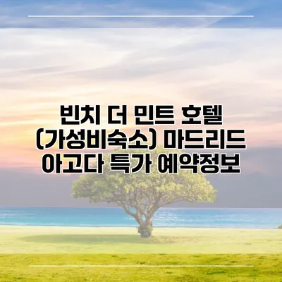 빈치 더 민트 호텔 (가성비숙소) 마드리드 아고다 특가 예약정보