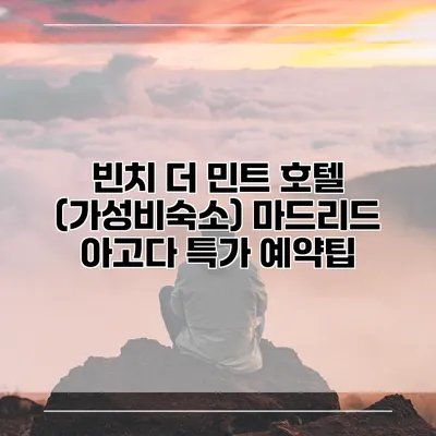 빈치 더 민트 호텔 (가성비숙소) 마드리드 아고다 특가 예약팁
