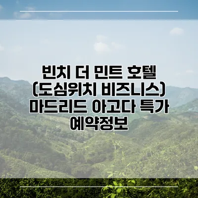 빈치 더 민트 호텔 (도심위치 비즈니스) 마드리드 아고다 특가 예약정보