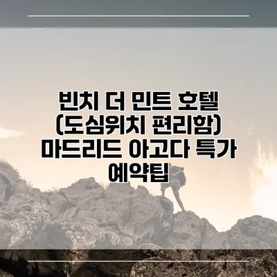 빈치 더 민트 호텔 (도심위치 편리함) 마드리드 아고다 특가 예약팁